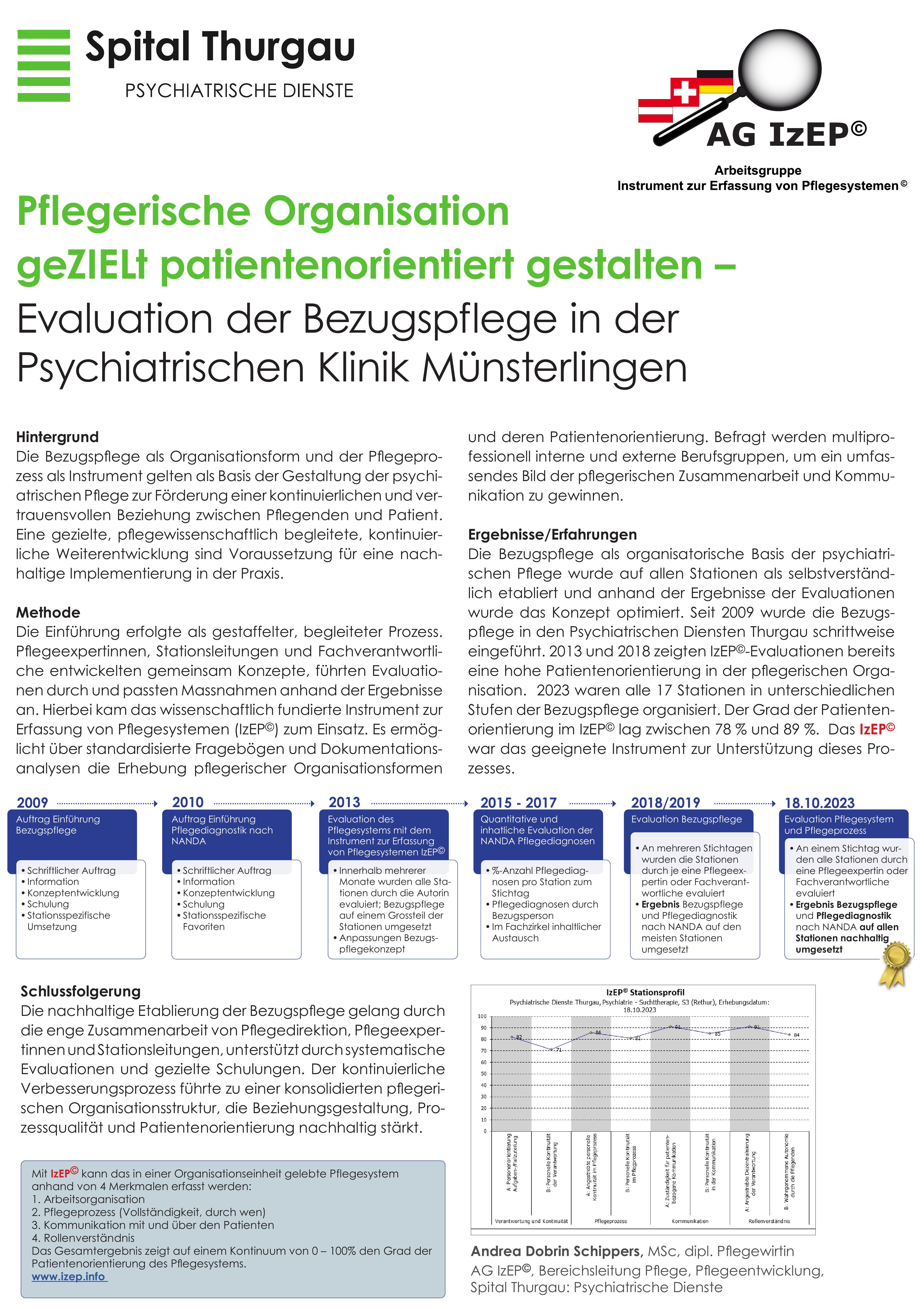 Pflegerische Organisation geZIELt patientenorientiert gestalten – Evaluation der Bezugspflege in der Psychiatrischen Klinik Münsterlingen